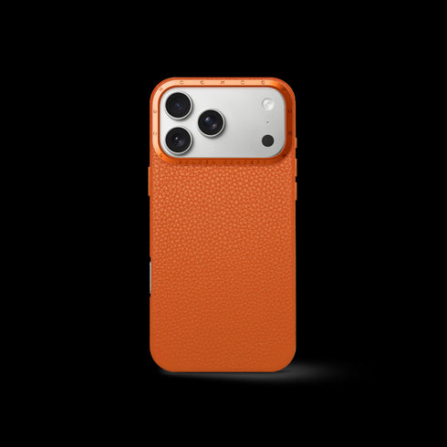 iPhone Case 17 - Full-Grain Leather - Orange